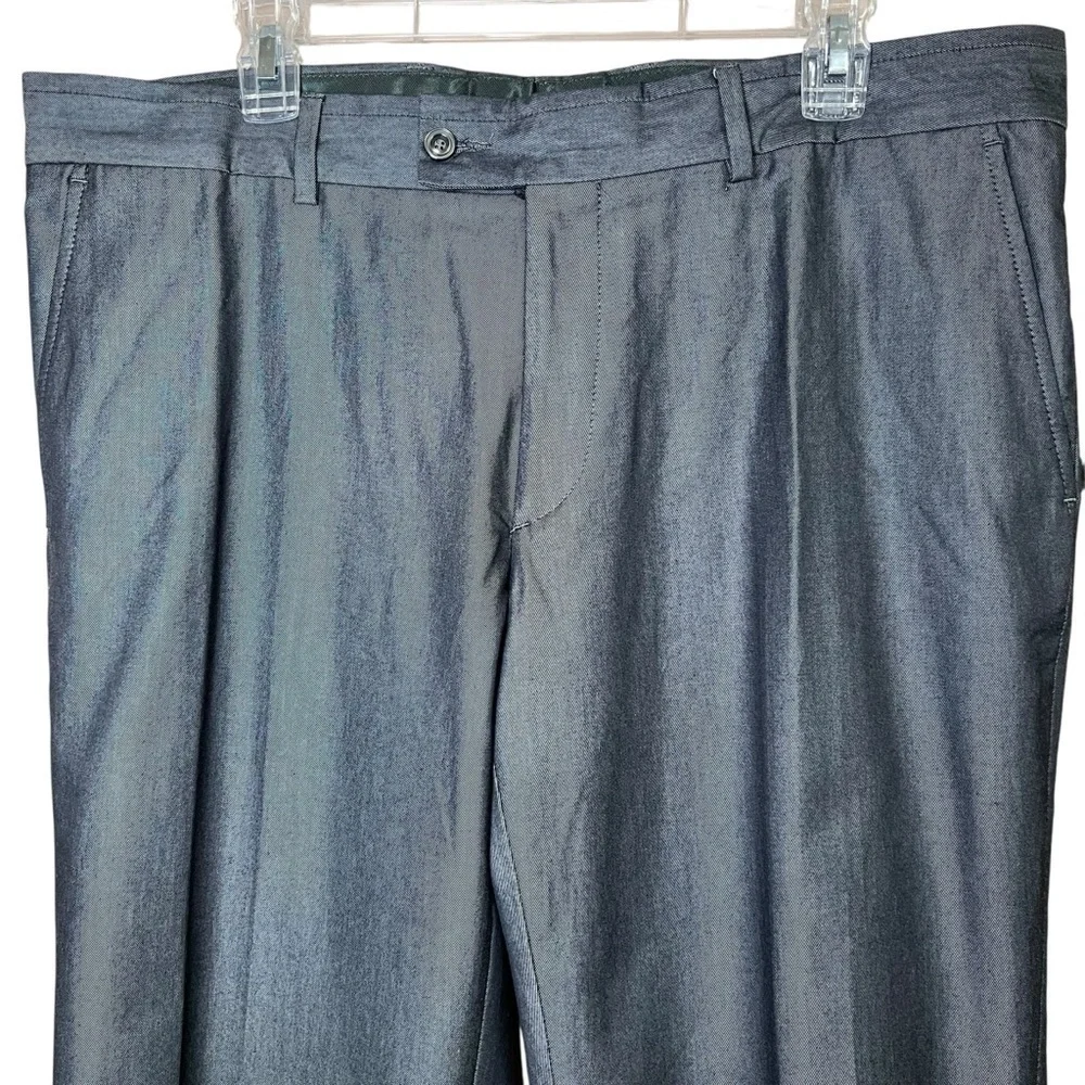 Zara Man Dress Pants Slacks Deluxe Sz 38 Dark Gray Suit Separate Flat Front NEW